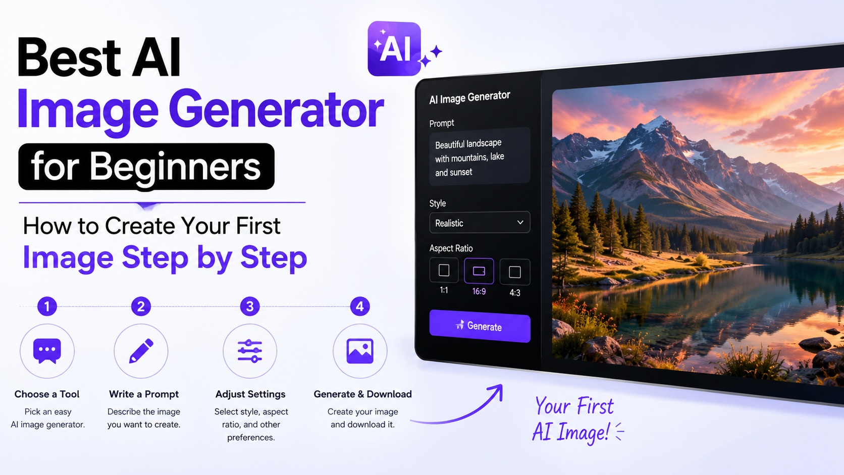 Best AI Image Generator for Beginners: How to Create Your First Image Step by Step